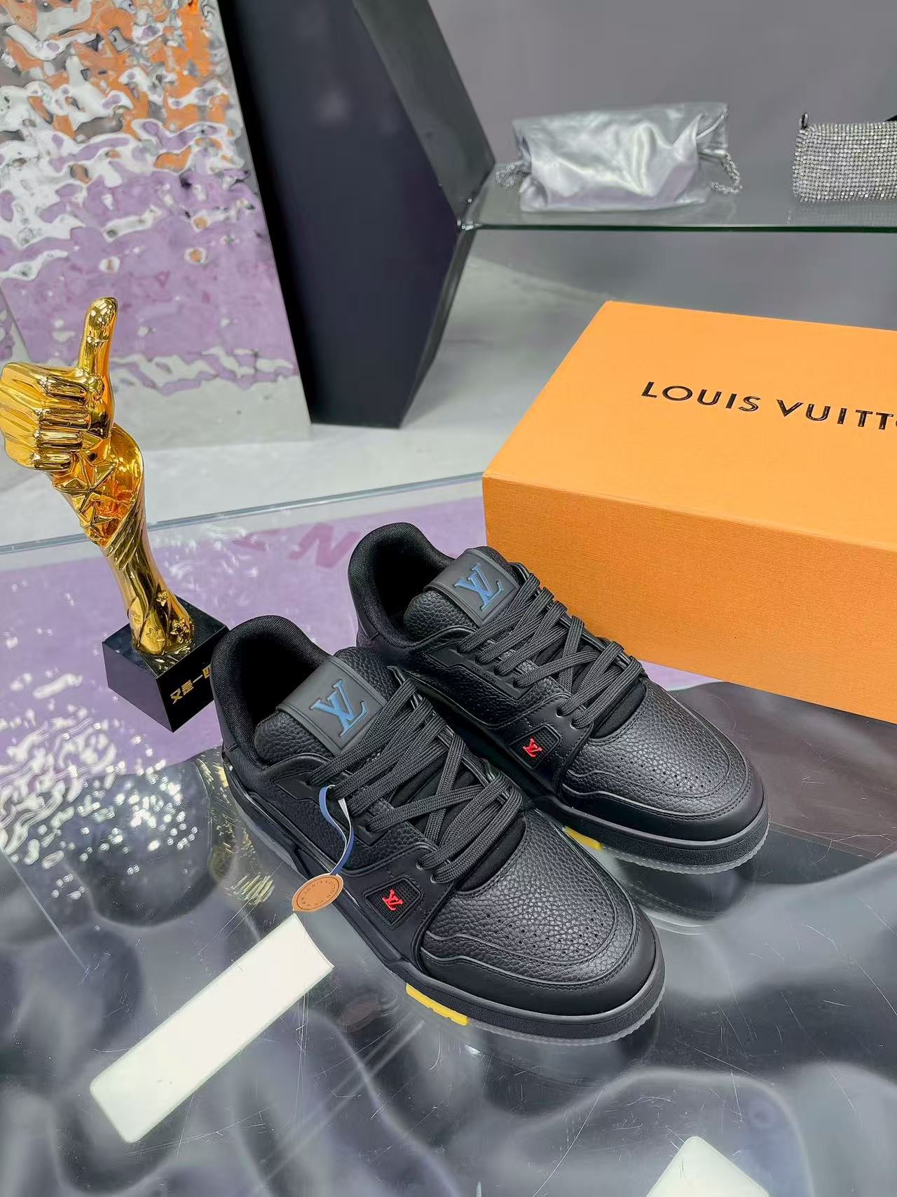 LV Trainer 'Black Leather'