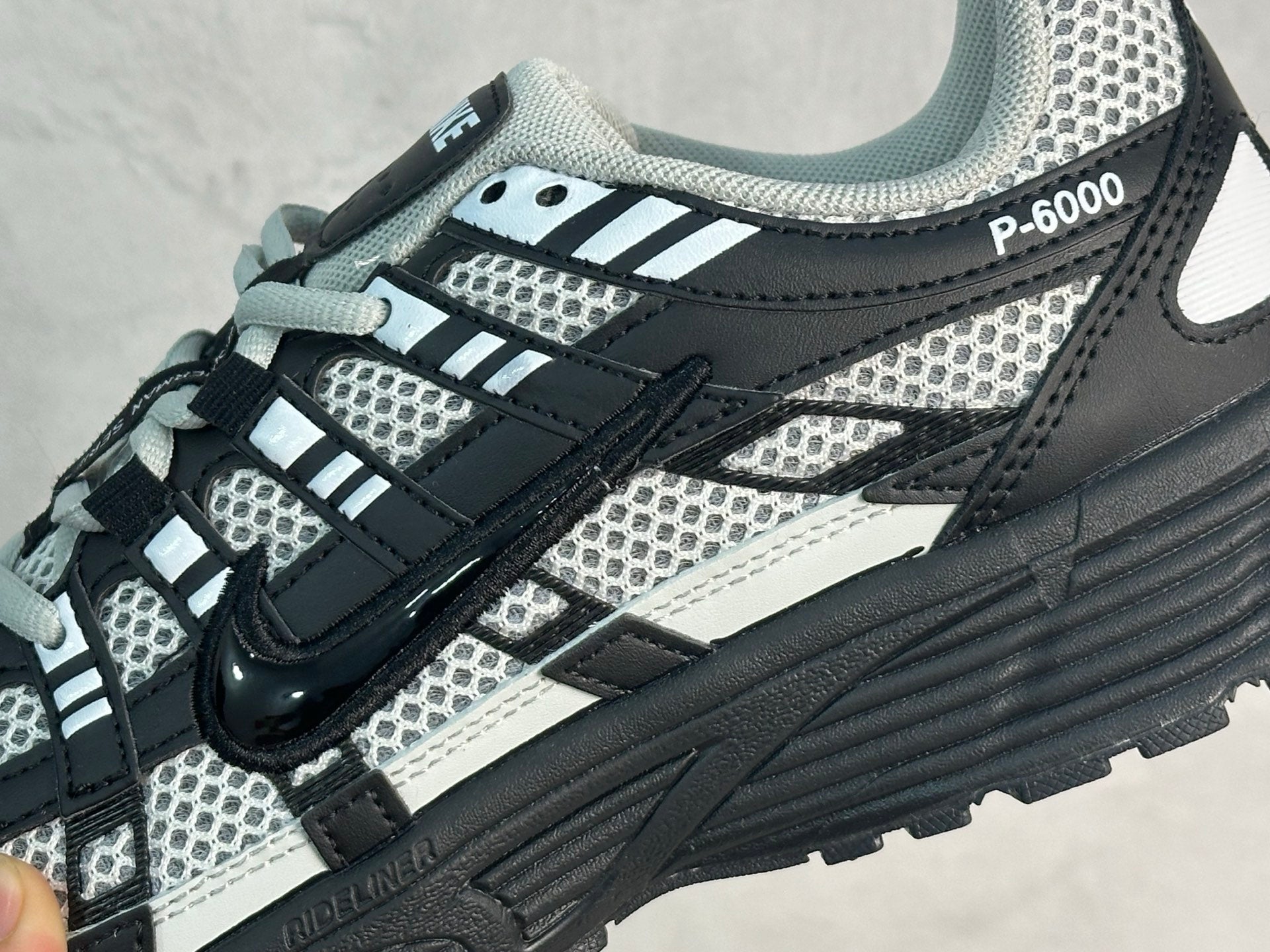 Nike P-6000 Black Patent Leather Swoosh