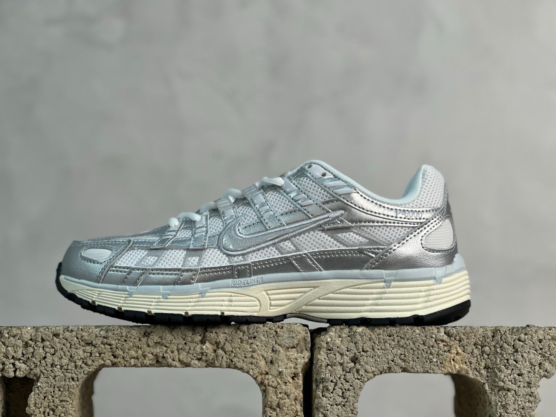 Nike P-6000 White Blue Tint Sail Metallic Silver