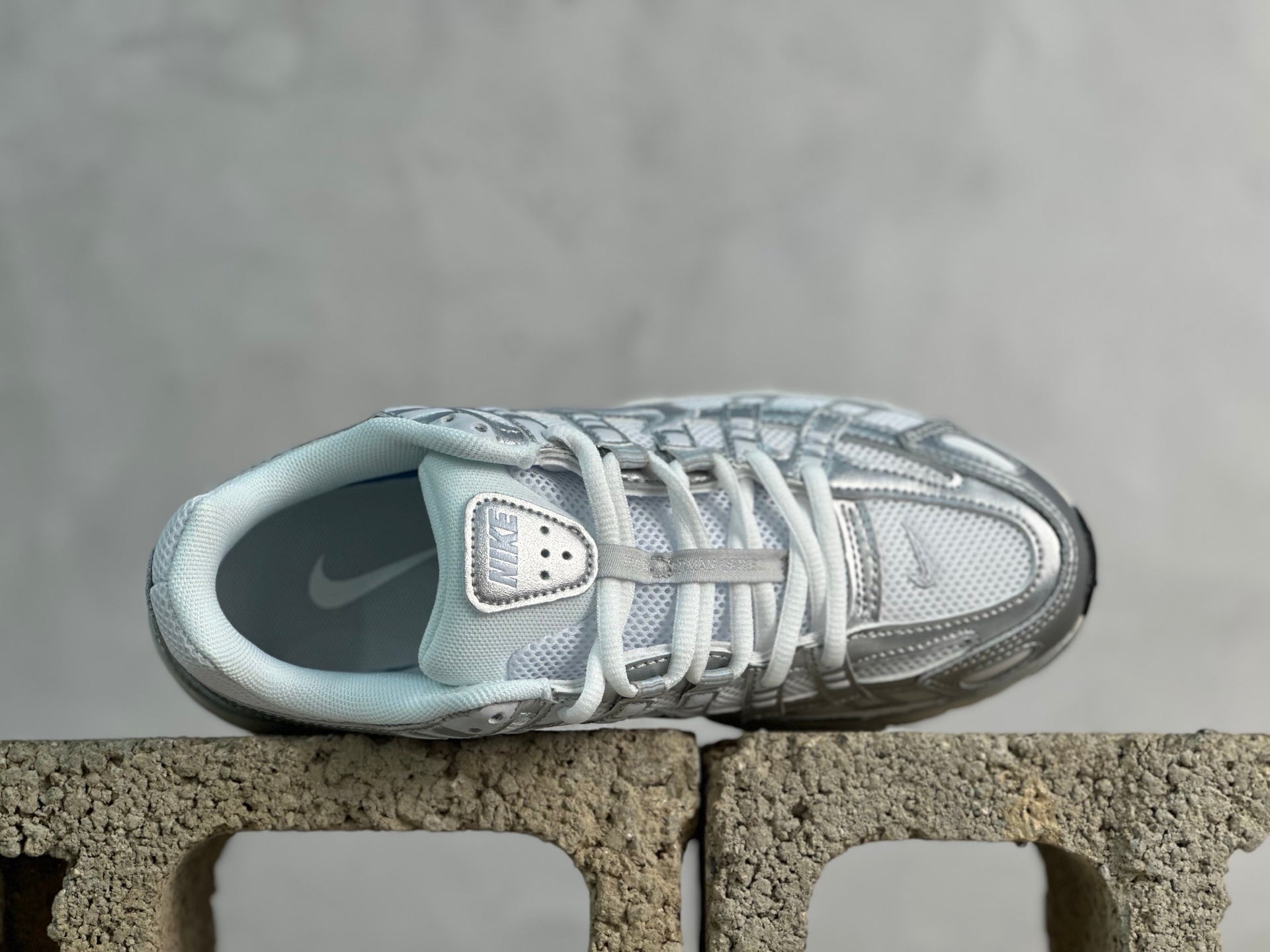 Nike P-6000 White Blue Tint Sail Metallic Silver