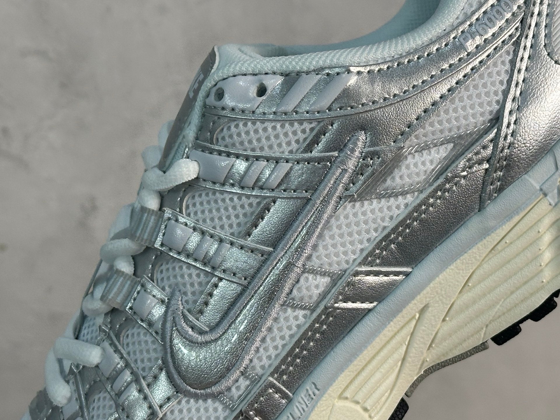 Nike P-6000 White Blue Tint Sail Metallic Silver